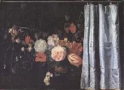 SPELT, Adrian van der Flower Still Life with Curtain (mk14) oil painting artist